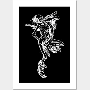 Dance of Death white on black Posters and Art